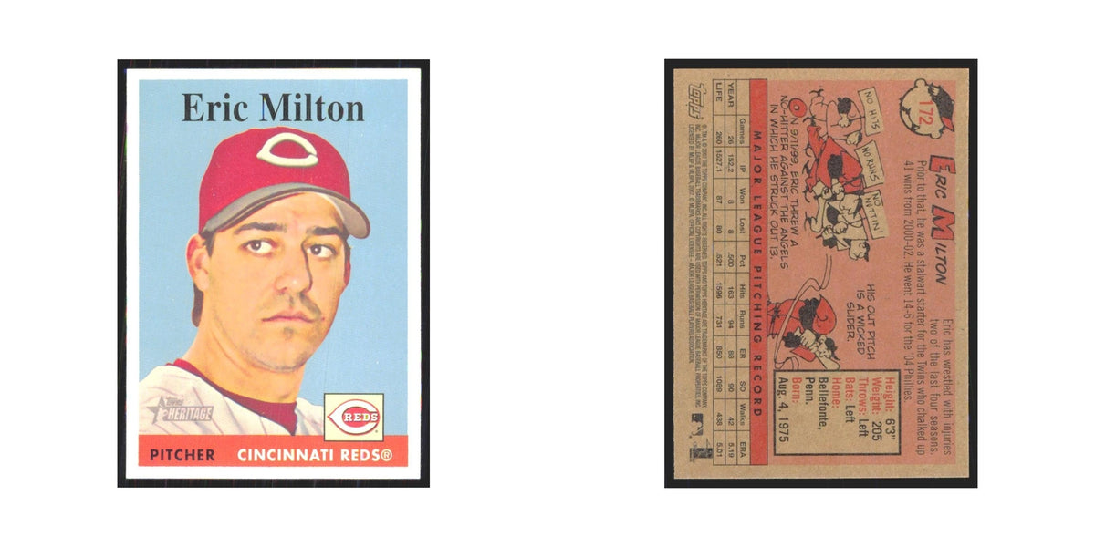 Eric Milton 2007 Topps Heritage #172 Cincinnati Reds Baseball Card NM