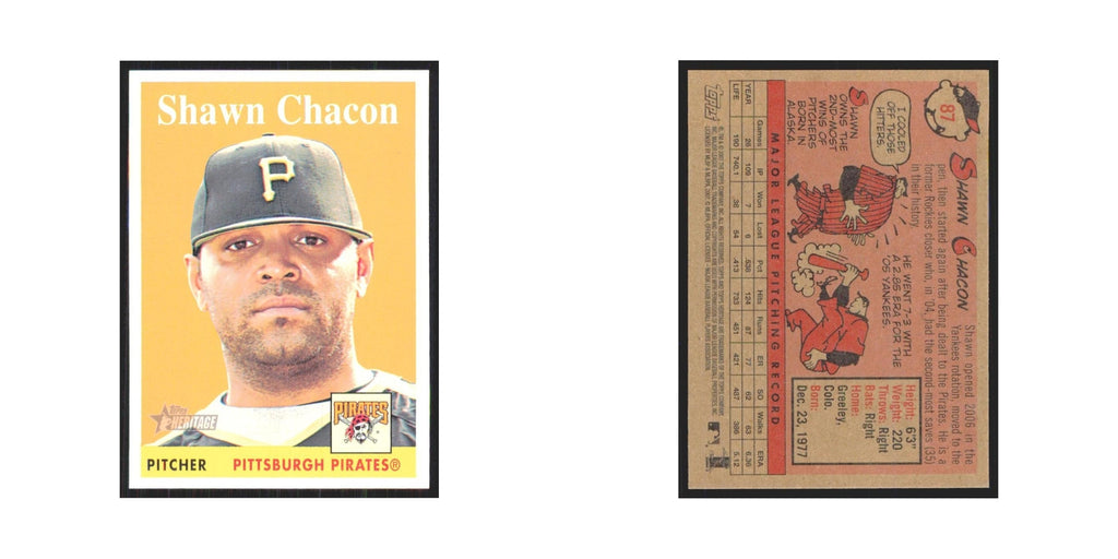 Shawn Chacon 2007 Topps Heritage #87 Pittsburgh Pirates Baseball Card NM