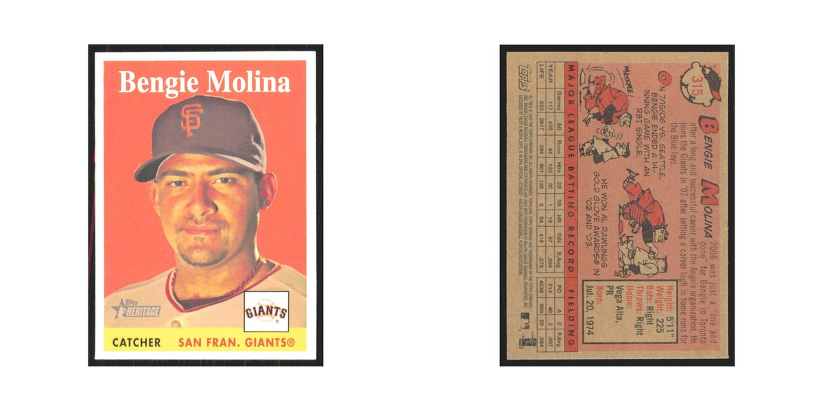 Bengie Molina 2007 Topps Heritage #315 San Francisco Giants Baseball Card NM