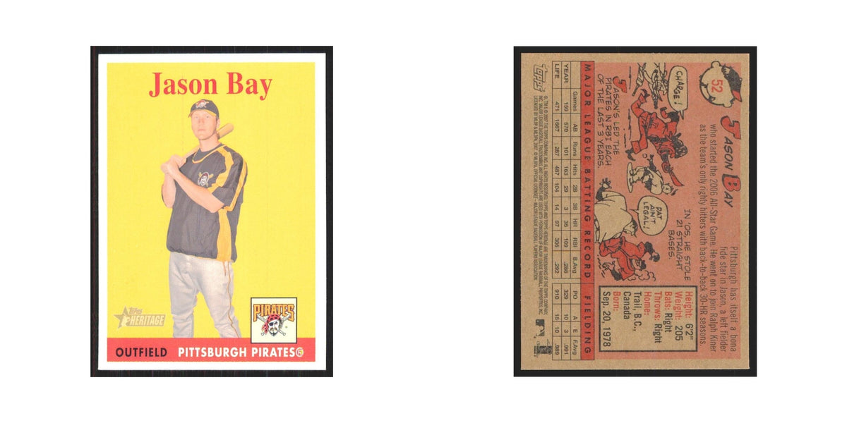 Jason Bay  2007 Topps Heritage #52 Pittsburgh Pirates Baseball Card NM