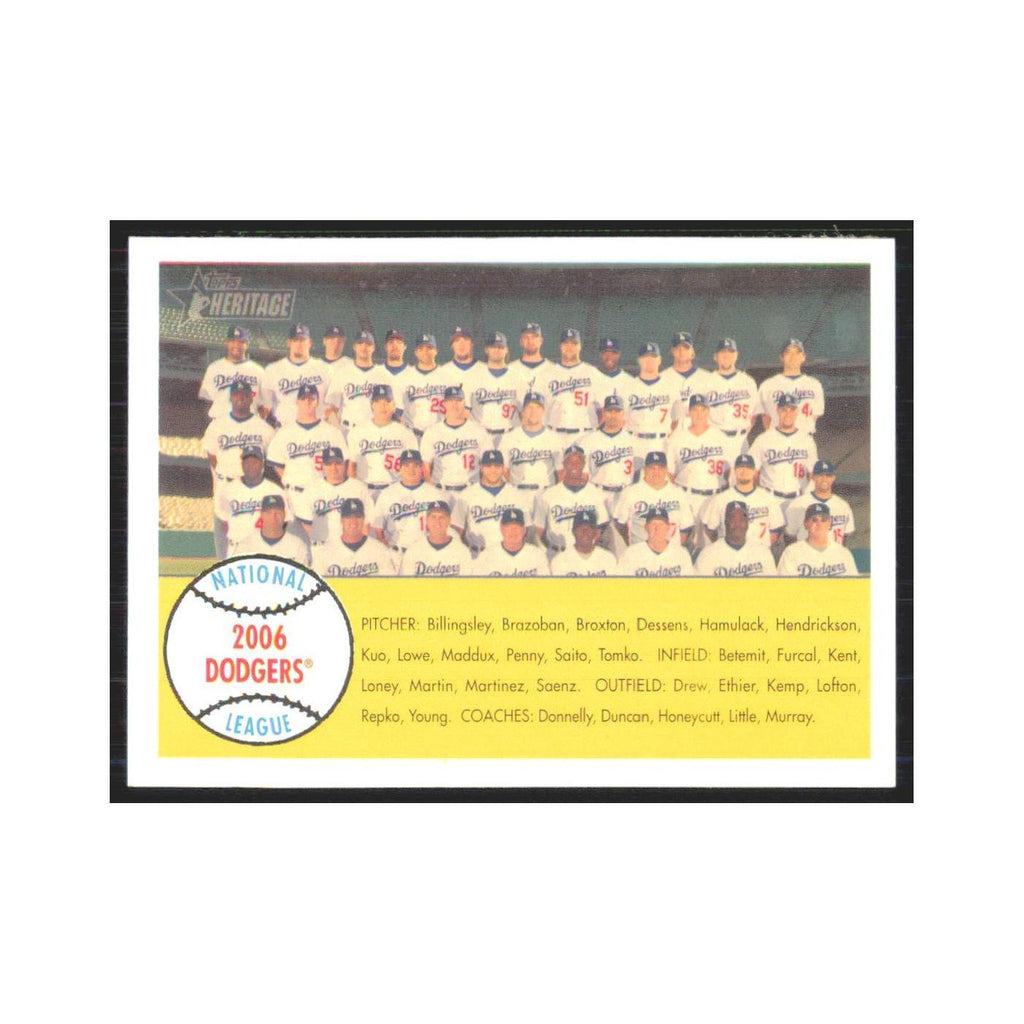 Team Photo 2007 Topps Heritage #71 Los Angeles Dodgers Baseball Card NM