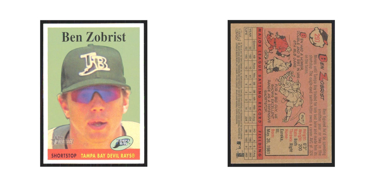Ben Zobrist 2007 Topps Heritage #297 Tampa Bay Devil Rays Baseball Card NM