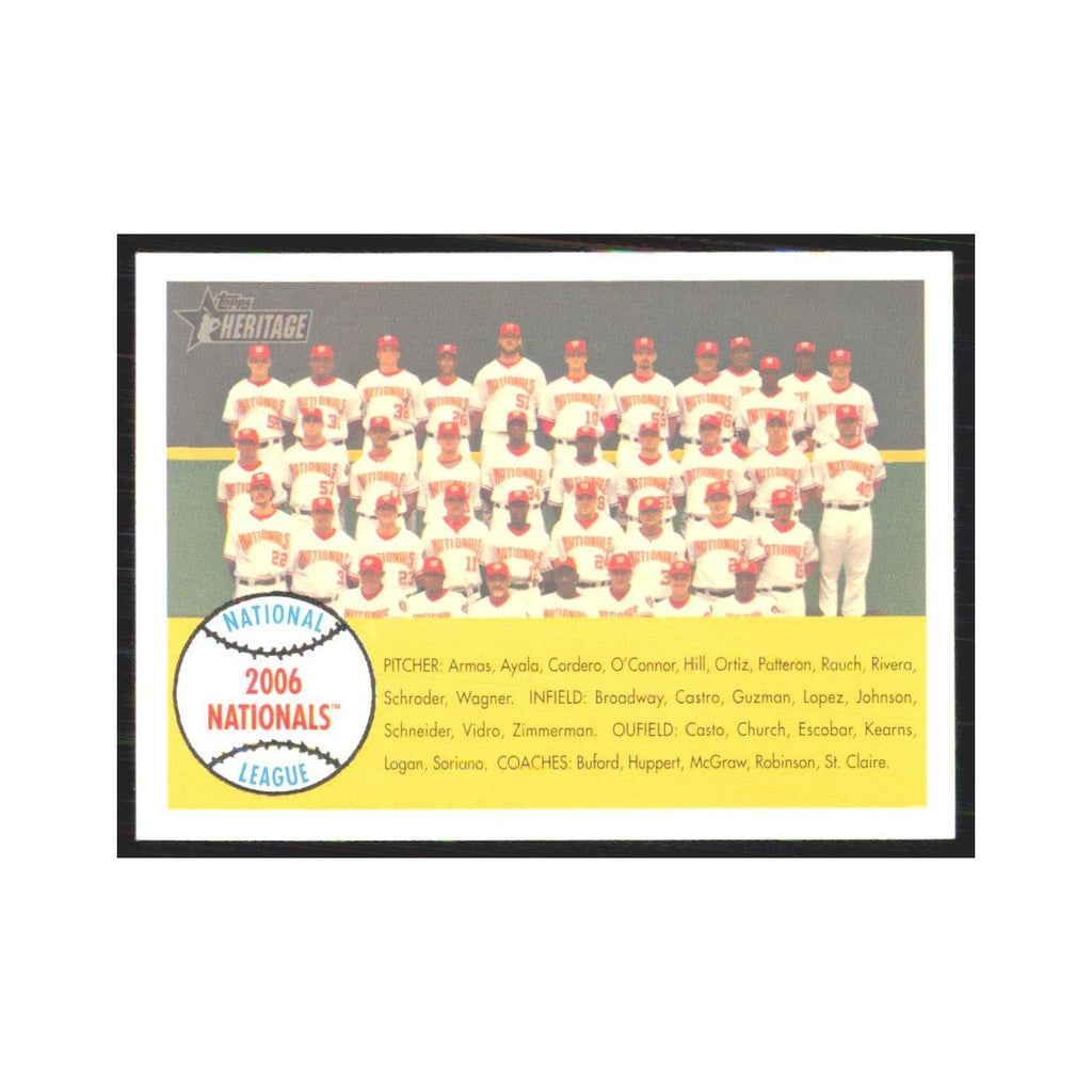 Team Photo 2007 Topps Heritage #44 Washington Nationals Baseball Card NM