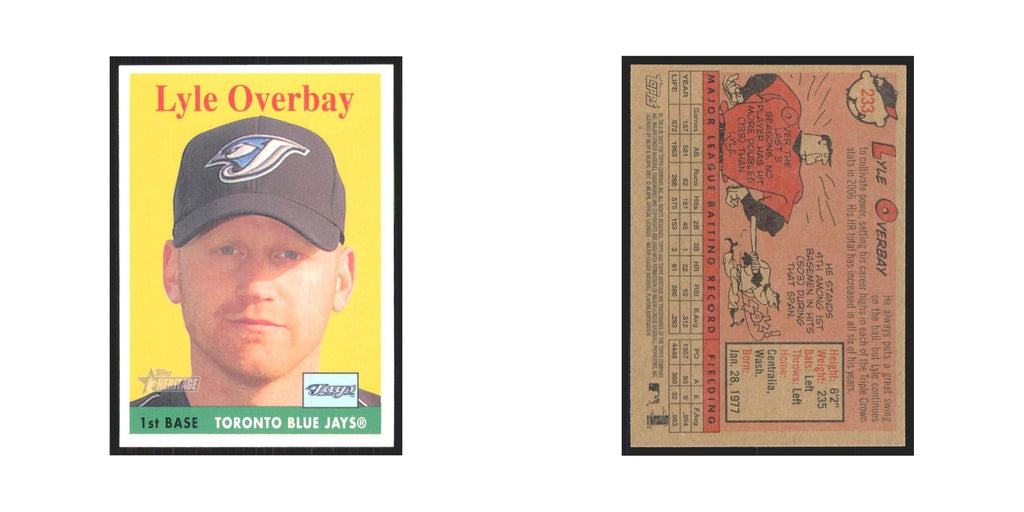 Lyle Overbay 2007 Topps Heritage #233 Toronto Blue Jays Baseball Card NM