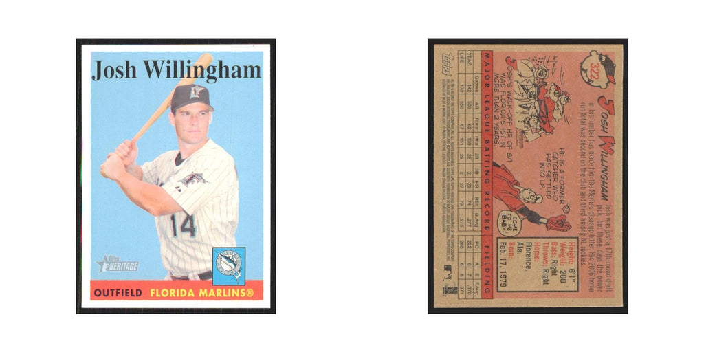 Josh Willingham 2007 Topps Heritage #322 Florida Marlins Baseball Card NM