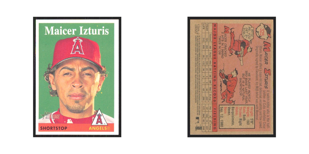 Maicer Izturis 2007 Topps Heritage #325 Los Angeles Angels Baseball Card NM