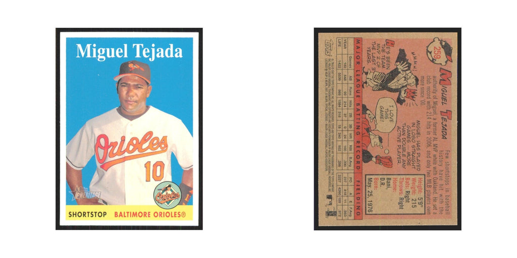 Miguel Tejada 2007 Topps Heritage #259 Baltimore Orioles Baseball Card NM