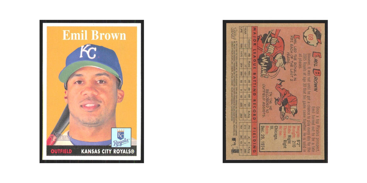 Emil Brown 2007 Topps Heritage #69 Kansas City Royals Baseball Card NM