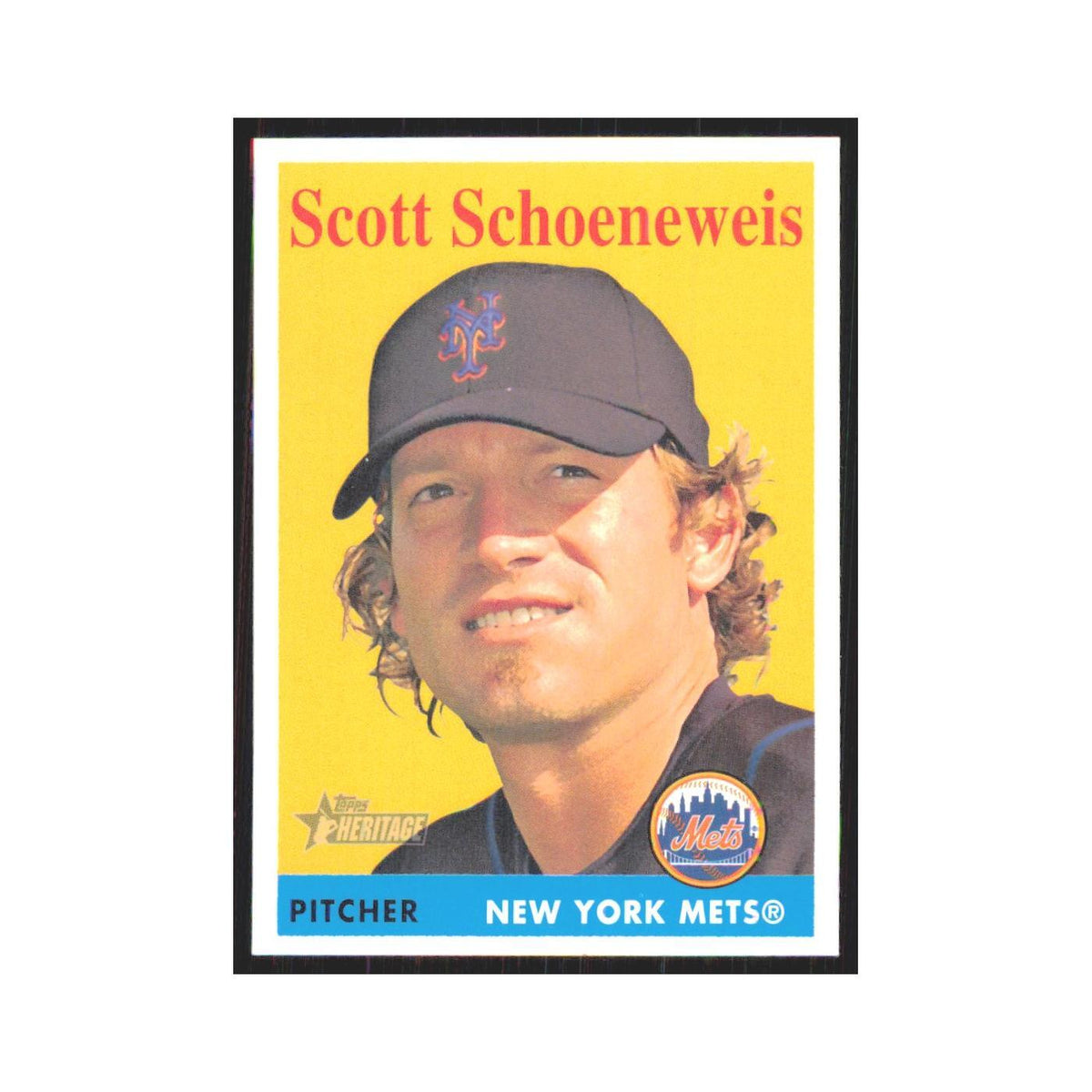 Scott Schoeneweis 2007 Topps Heritage #300 New York Mets Baseball Card NM