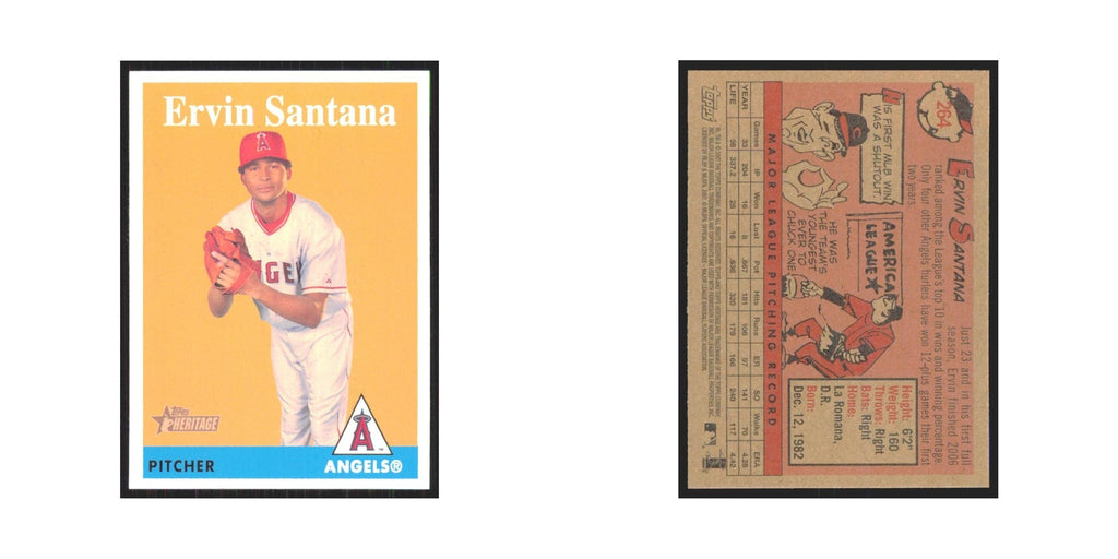 Ervin Santana 2007 Topps Heritage #264 Los Angeles Angels Baseball Card NM