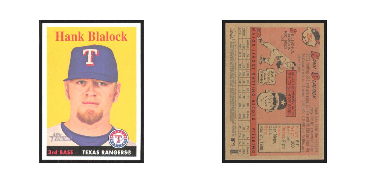 Hank Blalock 2007 Topps Heritage #254 Texas Rangers Baseball Card NM
