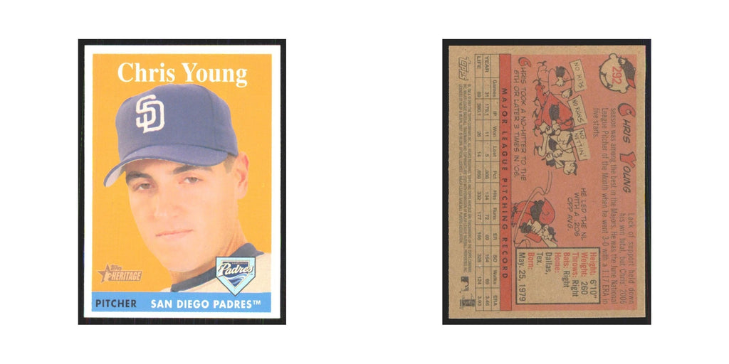 Chris R. Young 2007 Topps Heritage #292 San Diego Padres Baseball Card NM