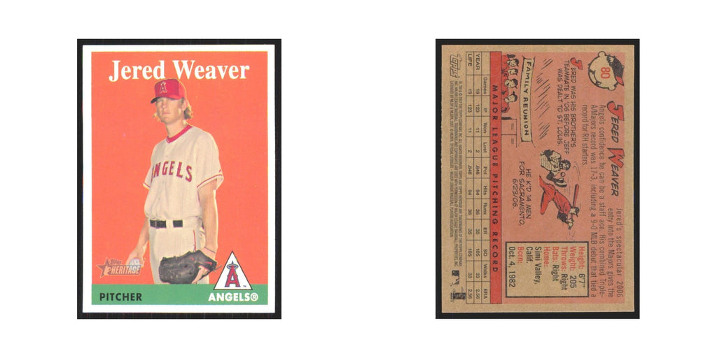 Jered Weaver 2007 Topps Heritage #80 Los Angeles Angels Baseball Card NM