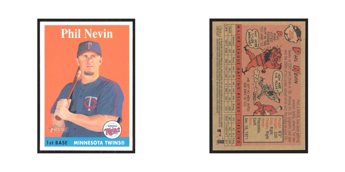 Phil Nevin 2007 Topps Heritage #269 Minnesota Twins Baseball Card NM