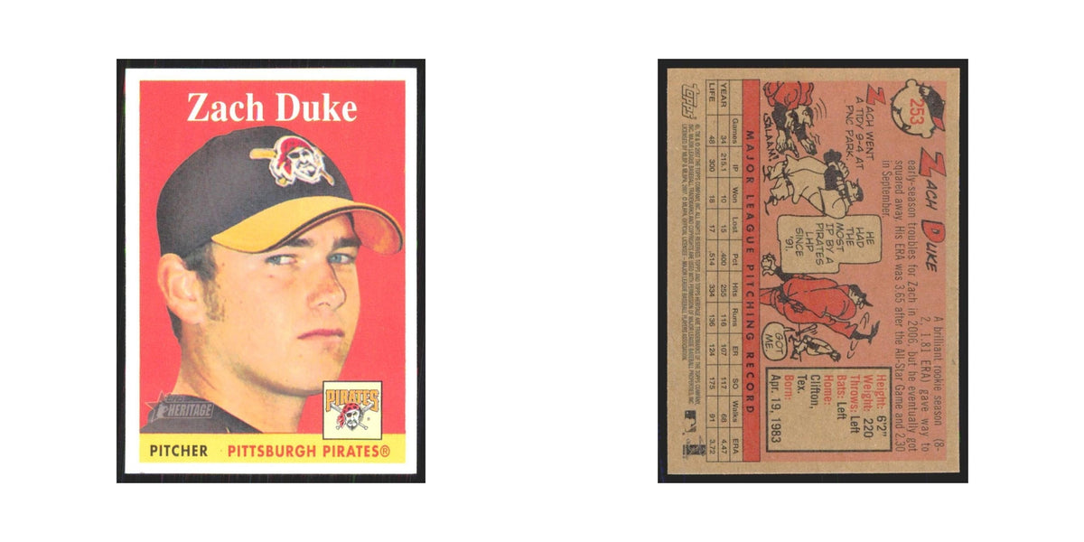 Zach Duke 2007 Topps Heritage #253 Pittsburgh Pirates Baseball Card NM