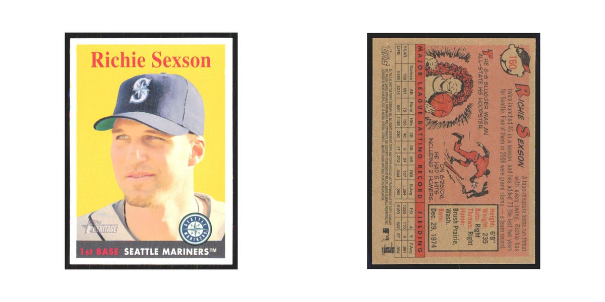 Richie Sexson 2007 Topps Heritage #160 Seattle Mariners Baseball Card NM