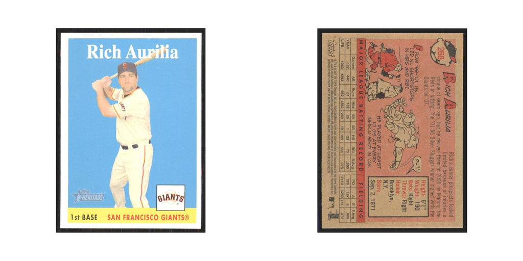 Rich Aurilia 2007 Topps Heritage #268 San Francisco Giants Baseball Card NM