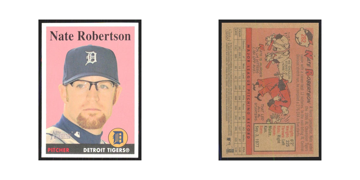 Nate Robertson 2007 Topps Heritage #282 Detroit Tigers Baseball Card NM