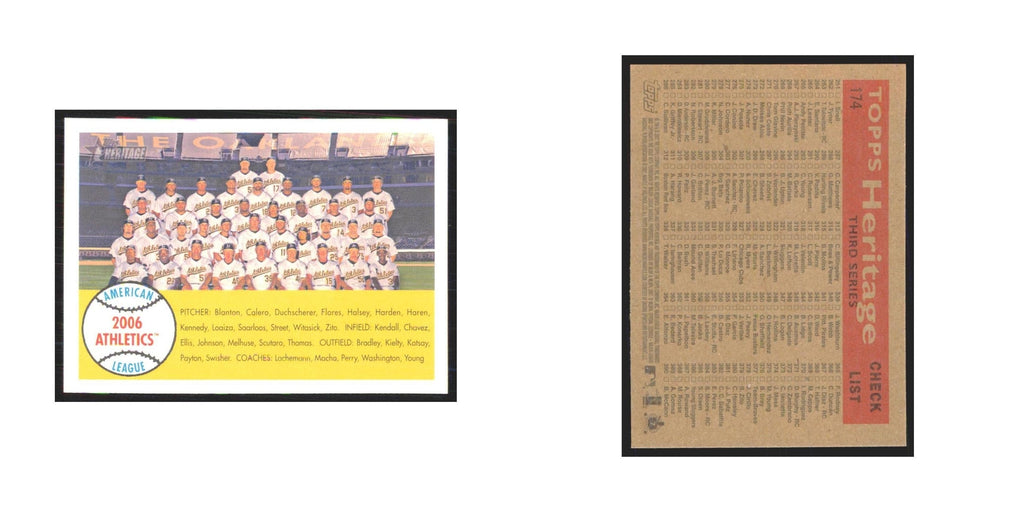 Team Photo 2007 Topps Heritage #174 Oakland Athletics Baseball Card NM