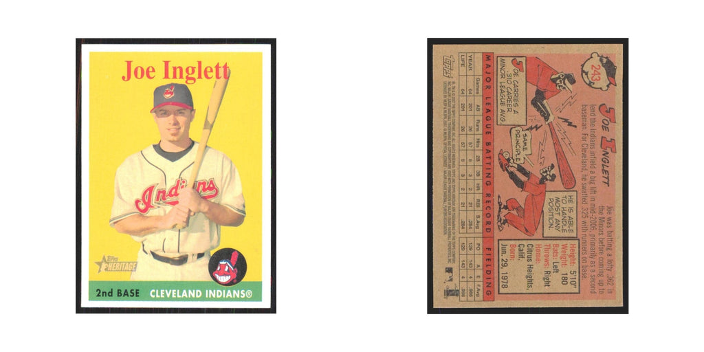 Joe Inglett 2007 Topps Heritage #243 Cleveland Indians Baseball Card NM