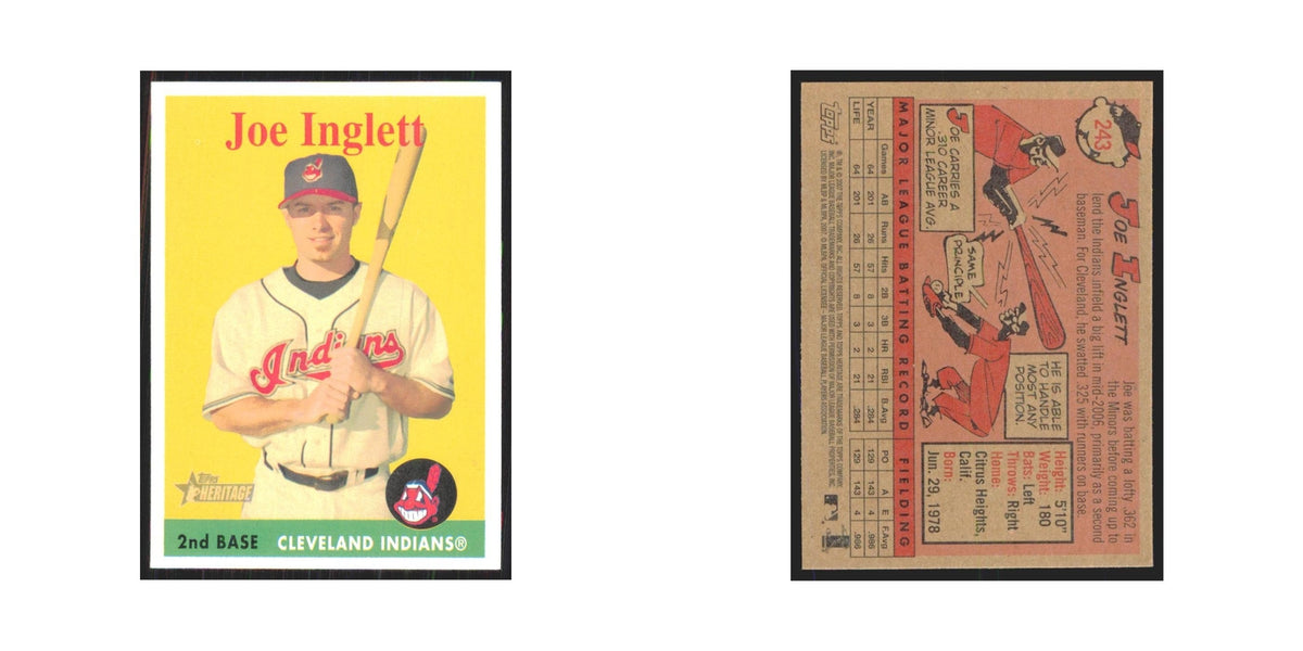 Joe Inglett 2007 Topps Heritage #243 Cleveland Indians Baseball Card NM