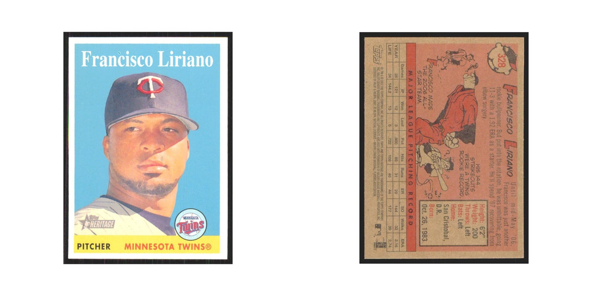 Francisco Liriano 2007 Topps Heritage #328 Minnesota Twins Baseball Card NM