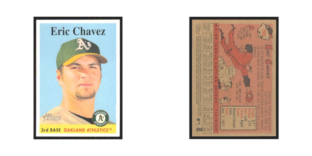 Eric Chavez 2007 Topps Heritage #299 Oakland Athletics Baseball Card NM