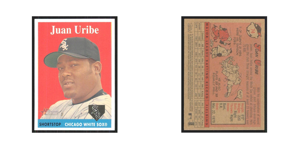 Juan Uribe 2007 Topps Heritage #74 Chicago White Sox Baseball Card NM