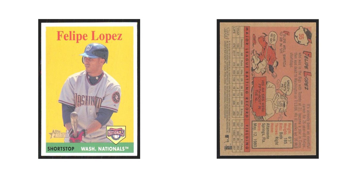 Felipe Lopez 2007 Topps Heritage #55 Washington Nationals Baseball Card NM