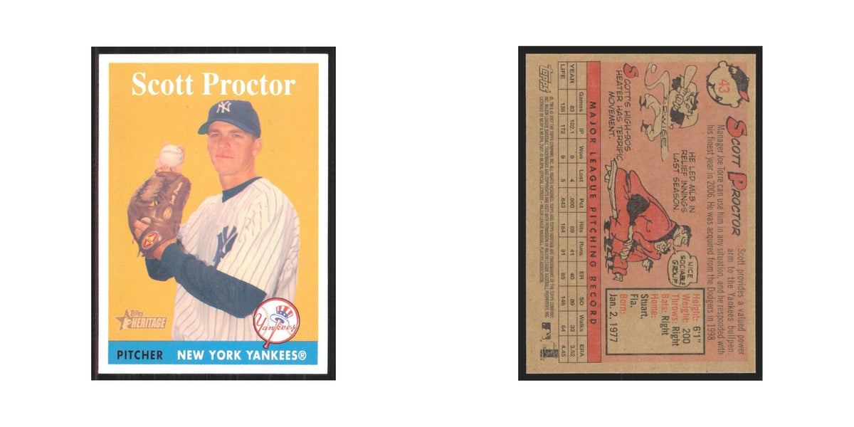 Scott Proctor 2007 Topps Heritage #43 New York Yankees Baseball Card NM