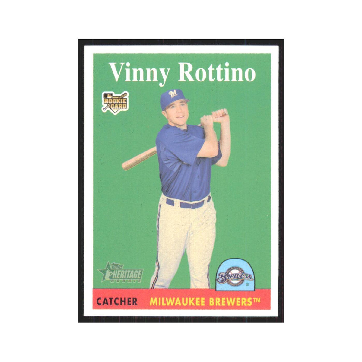 Vinny Rottino 2007 Topps Heritage #164 Milwaukee Brewers Baseball Card NM
