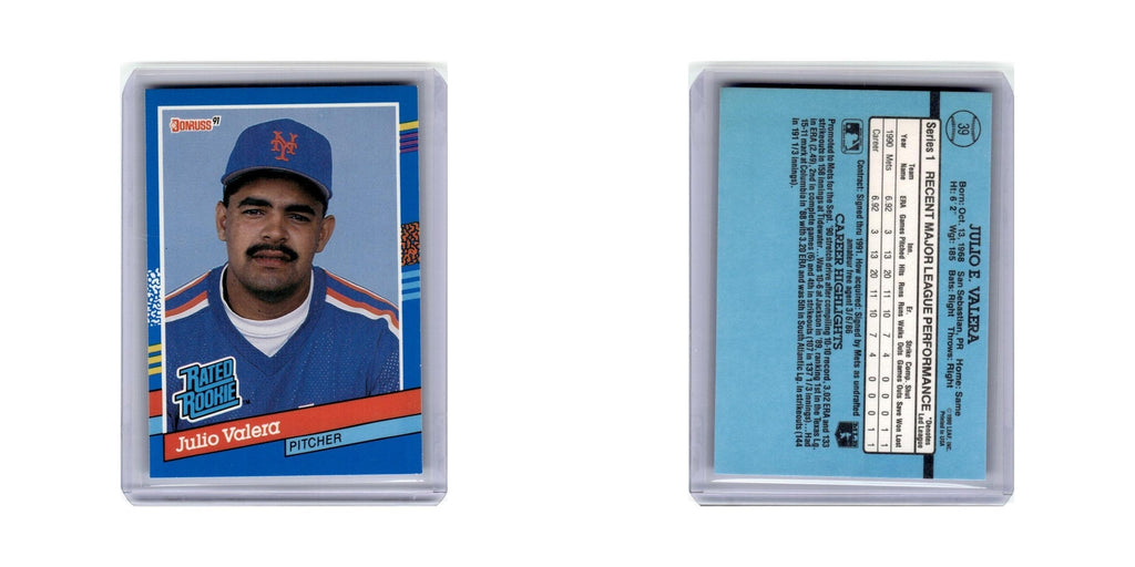 Julio Valera 1991 Donruss #39 New York Mets Baseball Card NM