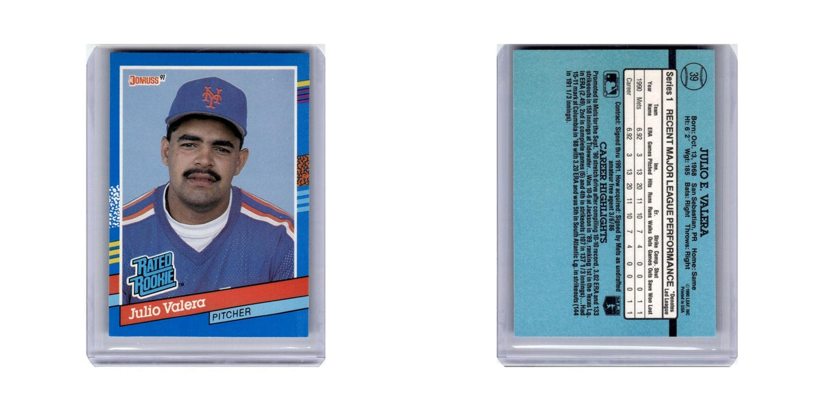 Julio Valera 1991 Donruss #39 New York Mets Baseball Card NM