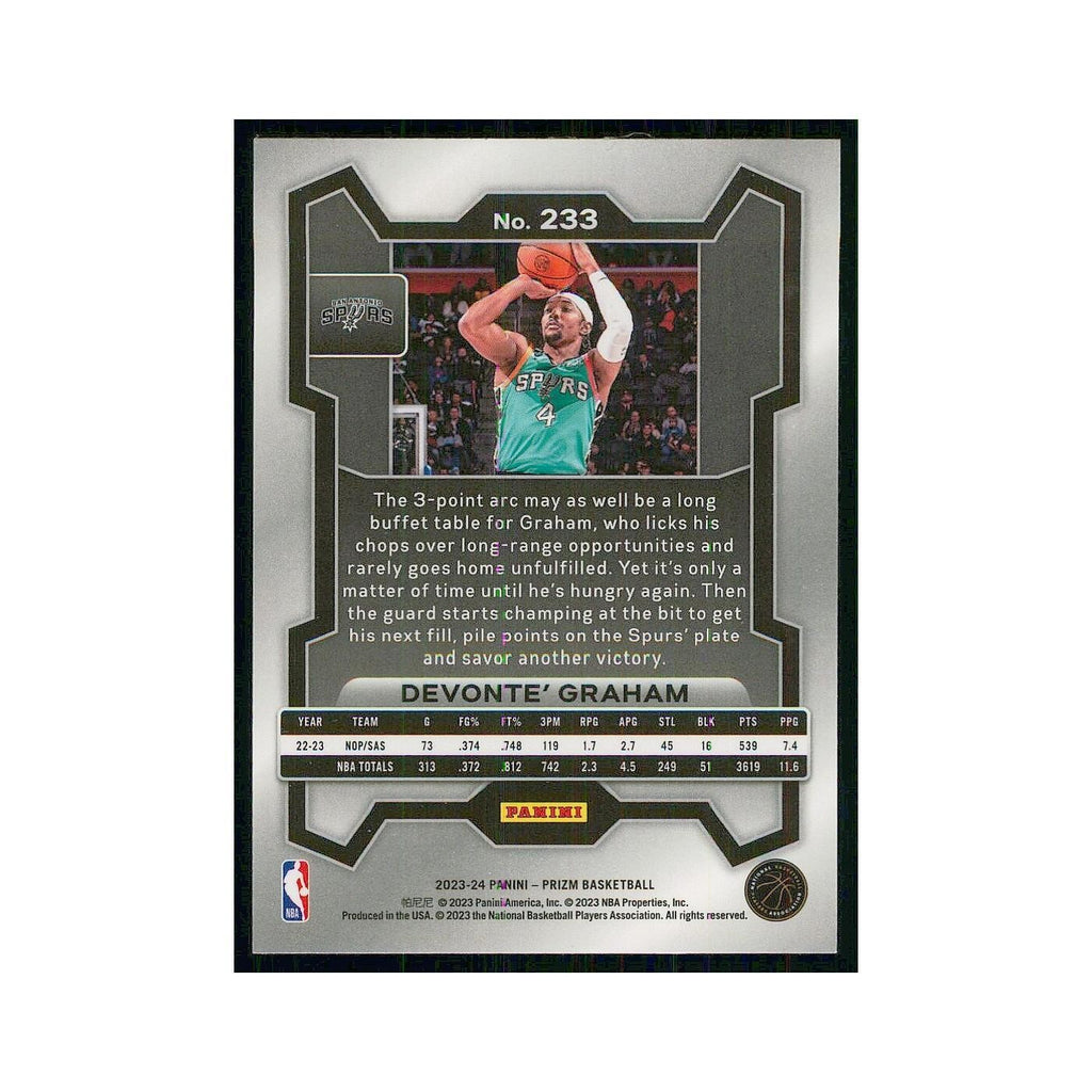 2023 Panini Prizm Devonte' Graham Spurs #233