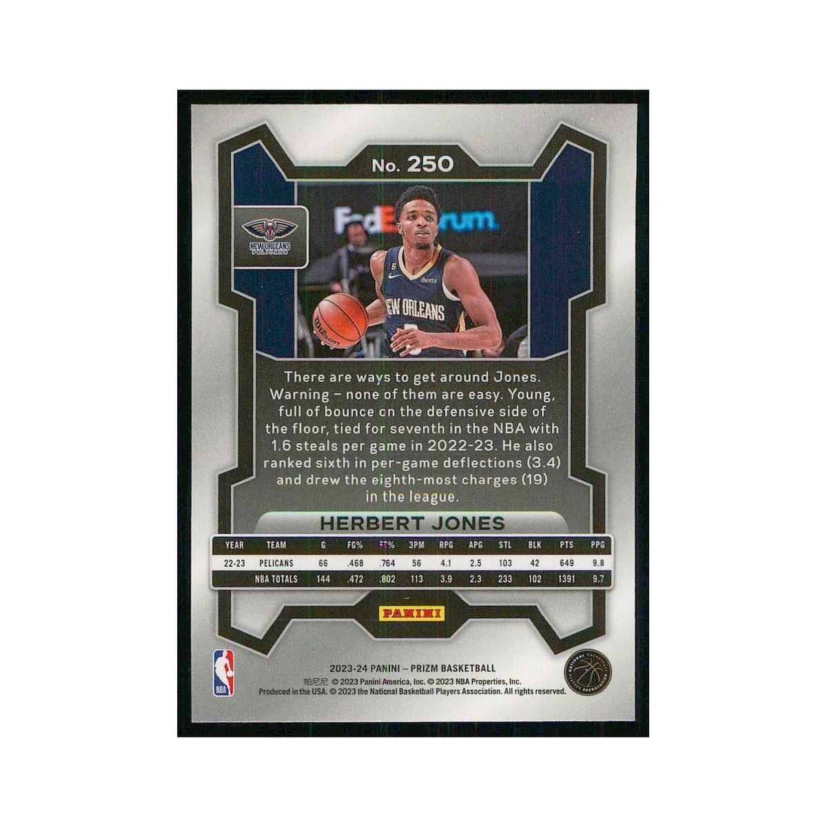 2023 Panini Prizm Herbert Jones Pelicans #250