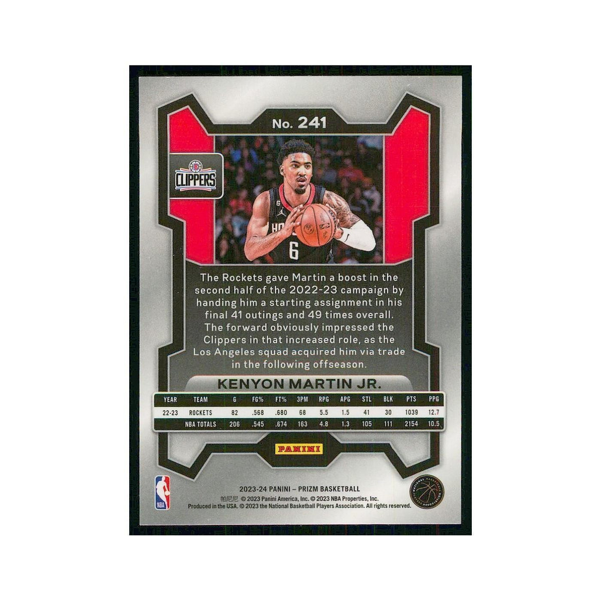 2023 Panini Prizm Kenyon Martin Jr. Clippers #241