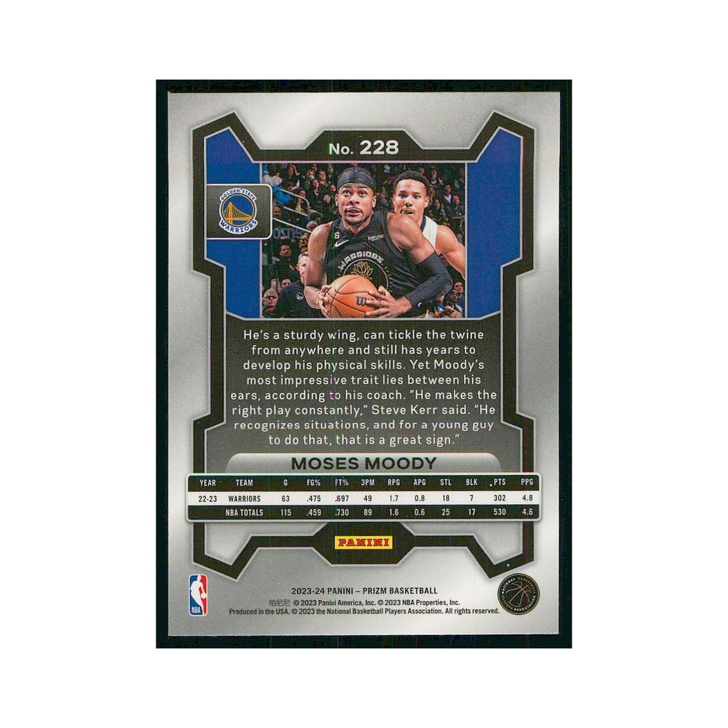 2023 Panini Prizm Moses Moody Golden State Warriors #228