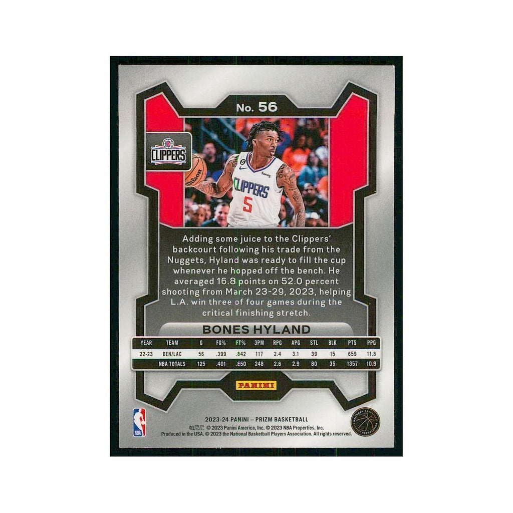 2023 Panini Prizm Bones Hyland Clippers #56