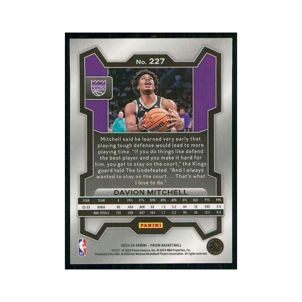 2023 Panini Prizm Davion Mitchell Kings #227
