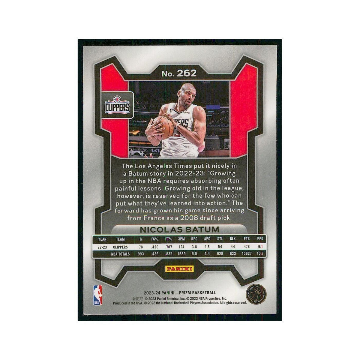 2023 Panini Prizm Nicolas Batum Clippers #262