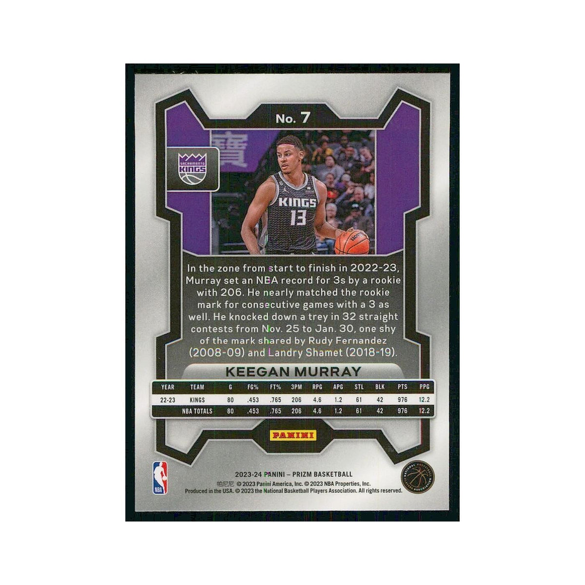 2023 Panini Prizm Keegan Murray Kings #7