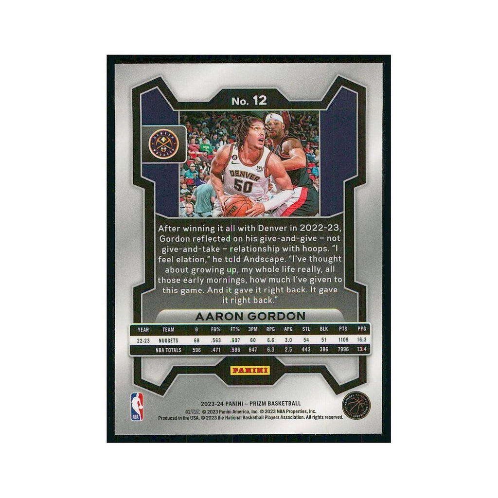 2023 Panini Prizm Aaron Gordon Nuggets #12