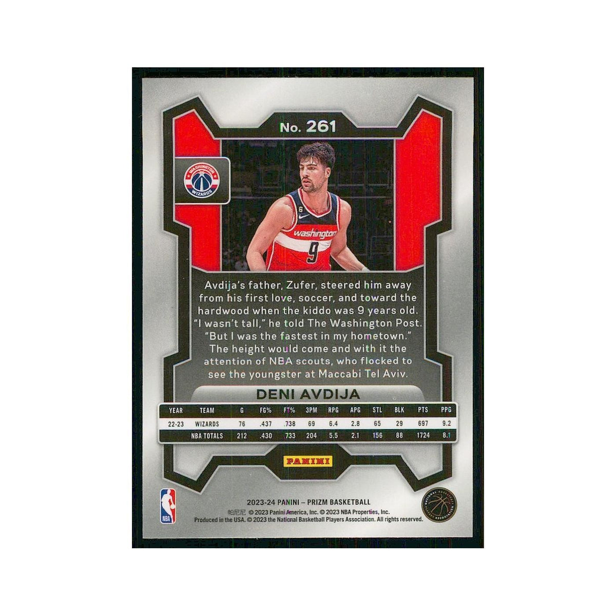 2023 Panini Prizm Deni Avdija Wizards #261