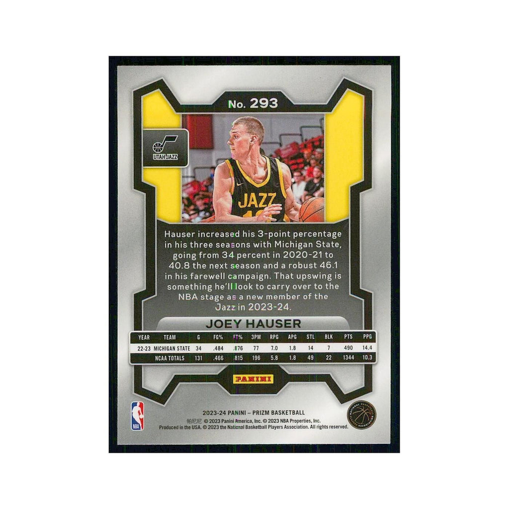 2023 Panini Prizm Joey Hauser Jazz #293