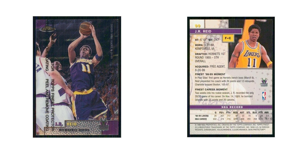 1999 Finest w Coating J.R. Reid Bucks #99