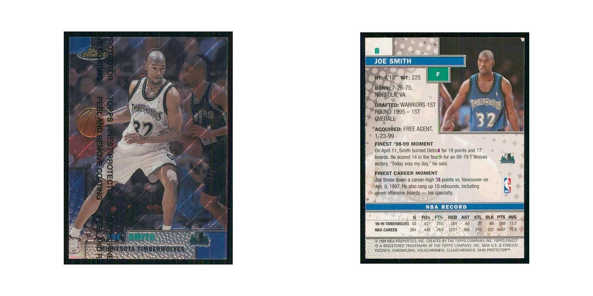 1999 Finest w Coating Joe Smith Timberwolves #8