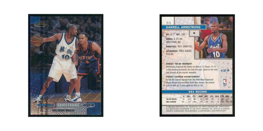 1999 Finest w Coating Darrell Armstrong Magic #53