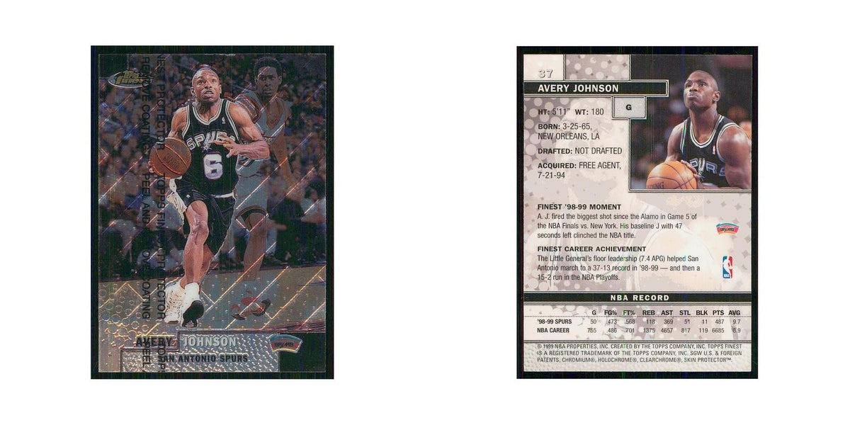 1999 Finest w Coating Avery Johnson Spurs #37