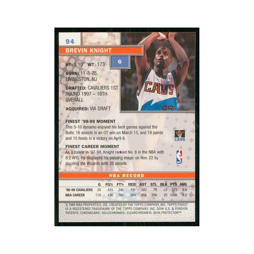1999 Finest w Coating Brevin Knight Cavaliers #94