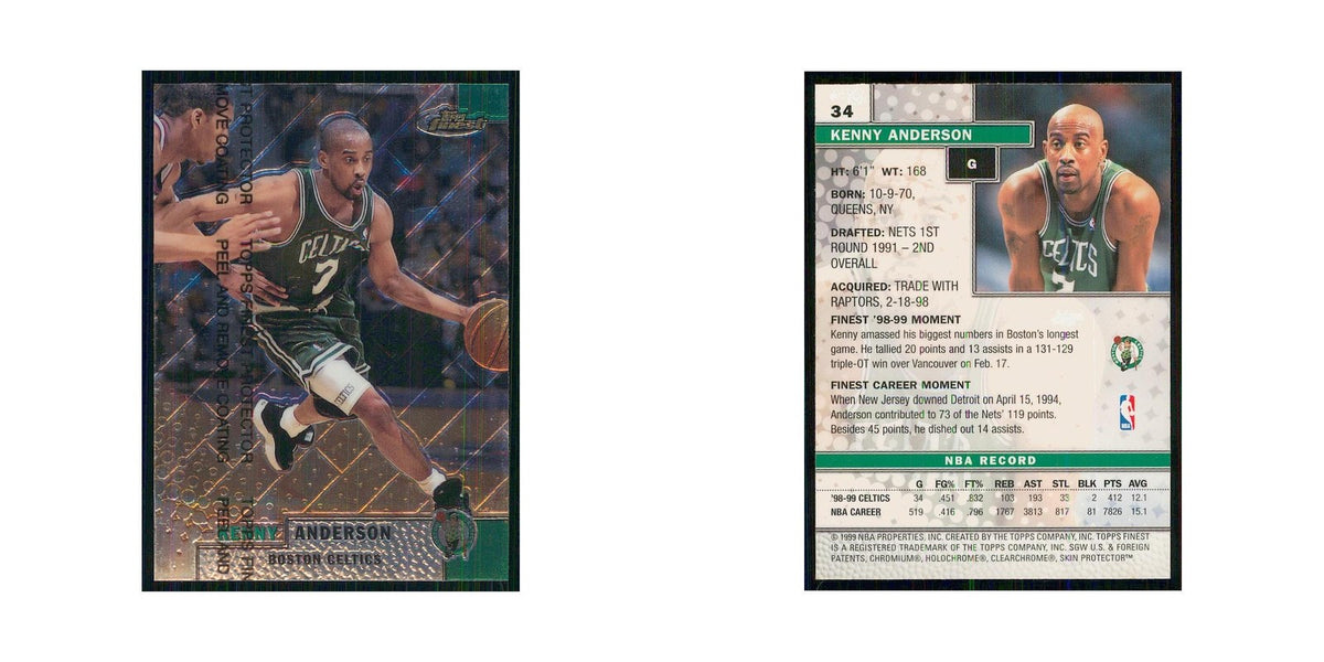 1999 Finest w Coating Kenny Anderson Celtics #34